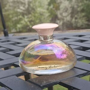 Vintage Tommy Bahama Iridescent Dome Bottle with Pale Pink Cap